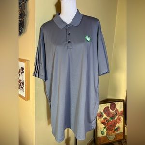 ADIDAS Boston Celtics Size XXL Basketball Gray Tall DryFit Polo Breathable NWT